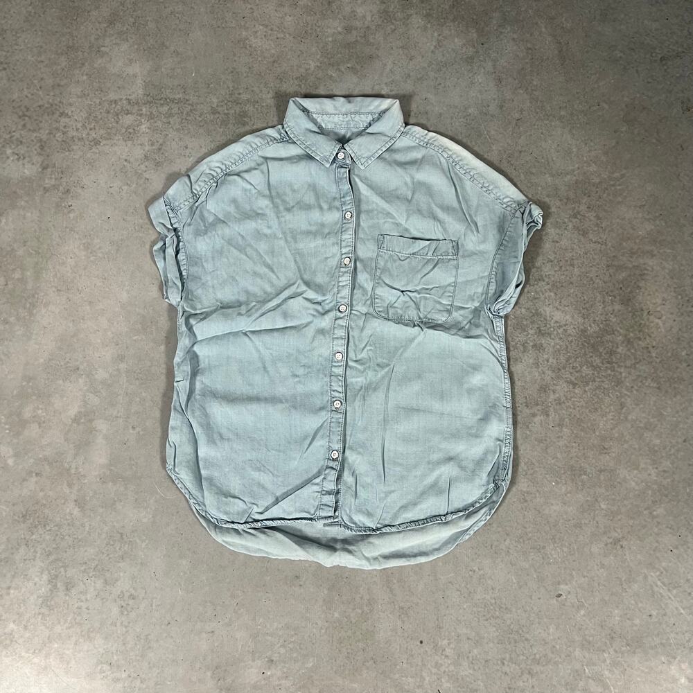 LOLA RIVER Stella Ice Wash Shirt Women's Size S Tencel Button Down Denim